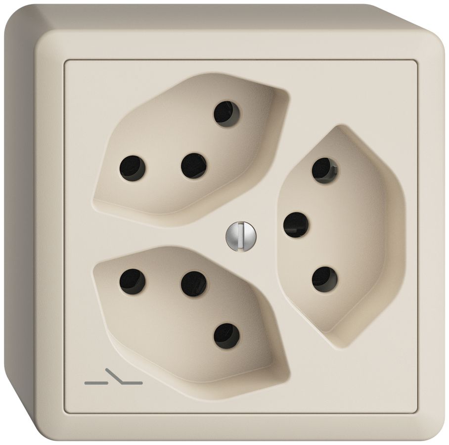 Prise AP EDIZIOdue 3×T13 crema 1×S