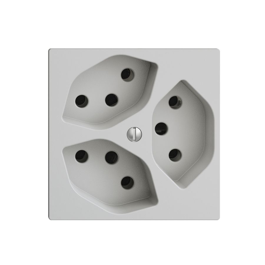 UP-Steckdose EDIZIOdue 3×T13 hellgrau