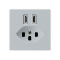USB-Ladesteckdose Hager kallysto C-C 20W+T23 5V 60×60mm grau