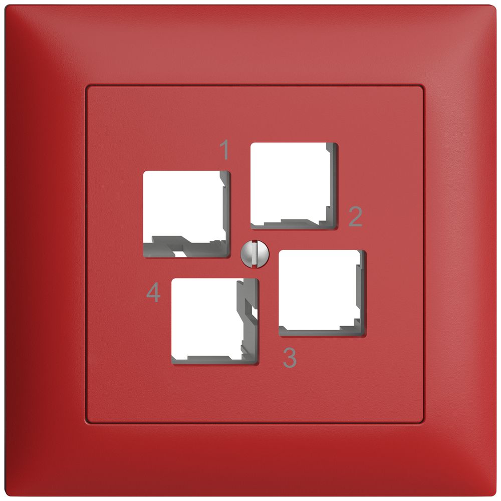 Kit de montage ENC Edue FMI EASYNET S-One, pour 4×RJ45, sortie droite, berry