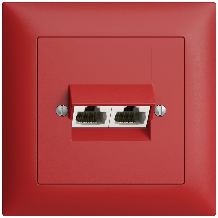 UP-Dose 2×RJ45/u 4P getr. EDIZIOdue berry ITplus