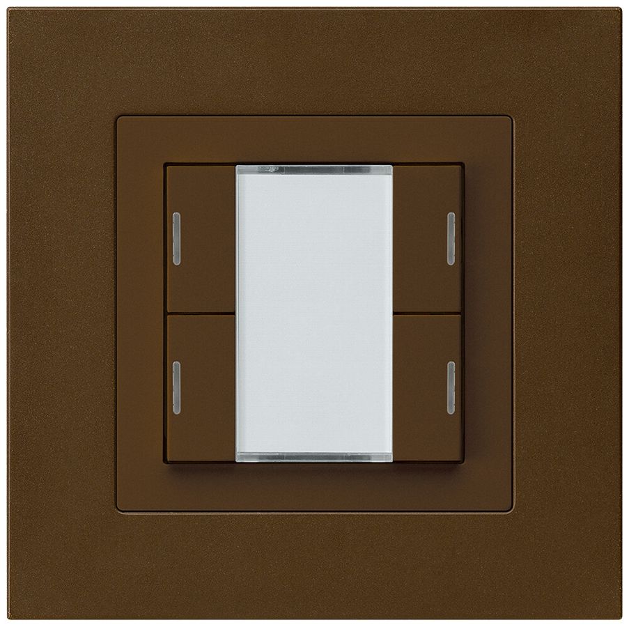 Poussoir ENC kallysto.pro KNX 4×LED RGB s/e-link brun