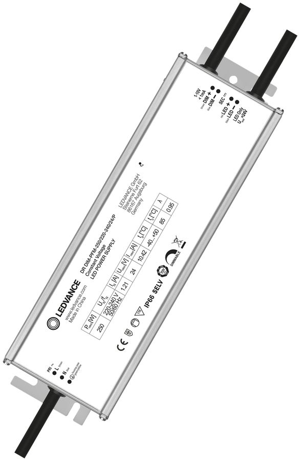 Convertisseur LED LDV PERFORMANCE DIM 1…10V, 24V 250W 253×74×42mm IP66