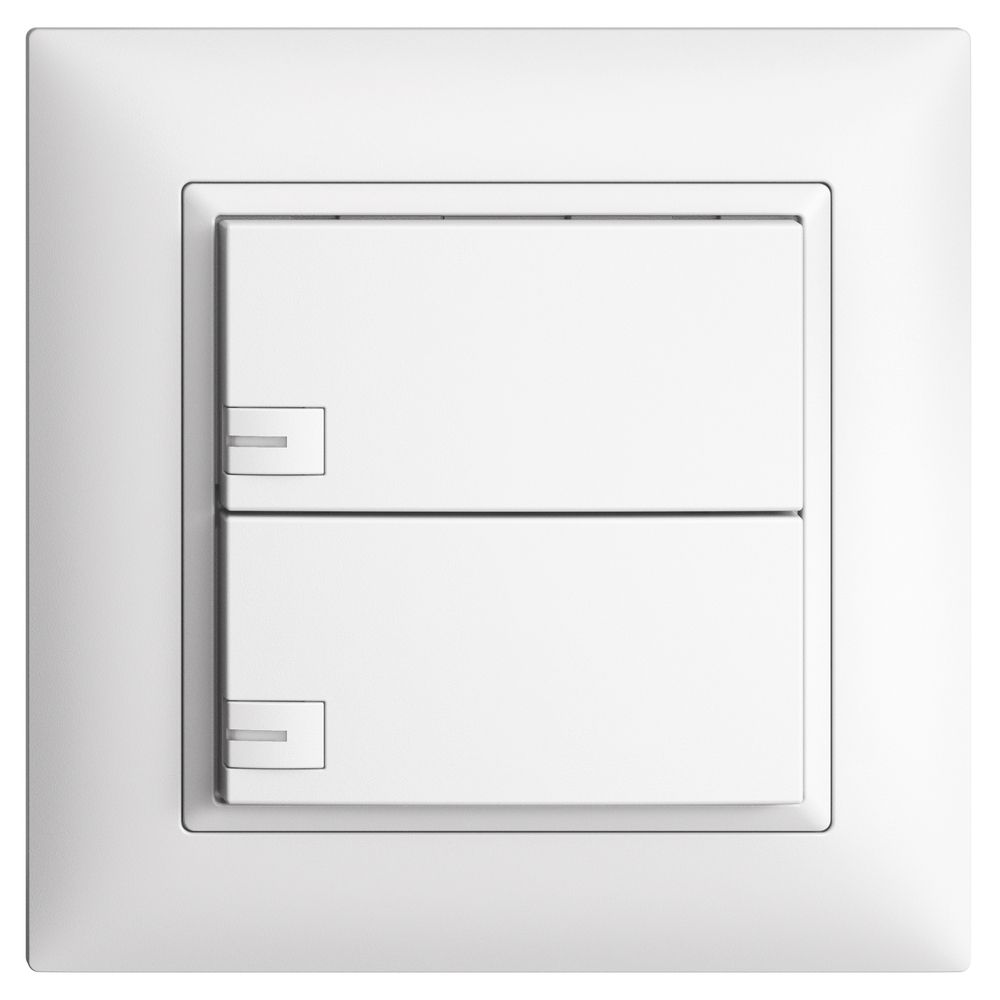 UP-KNX-Taster RGB EDUE FMI, 250mW, m.RGB-LED, 2×Taste, 1×Tastenb., ws