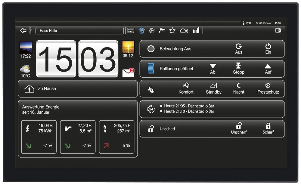 EB-Touch Panel 16" Hager WDI161 Windows7 1366×768 px schwarz