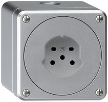 AP-Steckdose HA robusto Typ 15 mit Steckklemmen aluminium