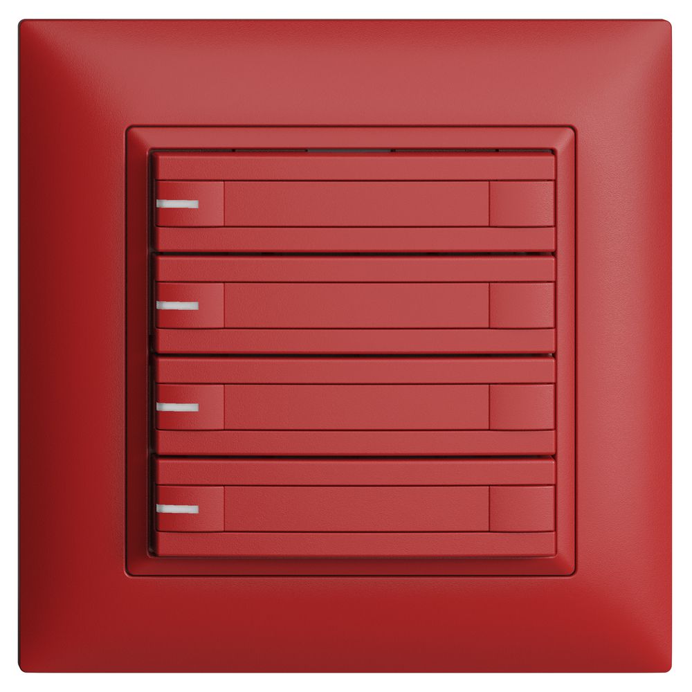 UP-KNX-Taster RGB EDUE FMI, 250mW, m.RGB-LED, m.Papier, 4×Taste, 2×Tastenb., ber