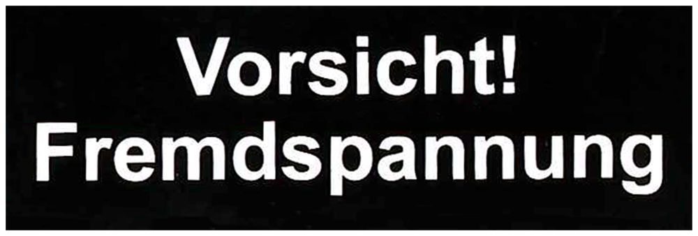 Klebeschild (Vorsicht Fremdspannung) 60×20mm