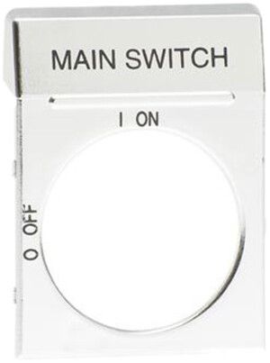 Beschriftungsschild silber für Griff für OH 2 Main Switch