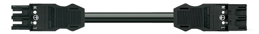 Câble de connexion MIDI 3×1.5mm² 16A 250V 2m cod.A prise-fiche noir Cca