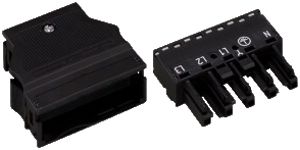 Presa WAGO 5L 0.5…4mm² nero con serra-cavo per scatola