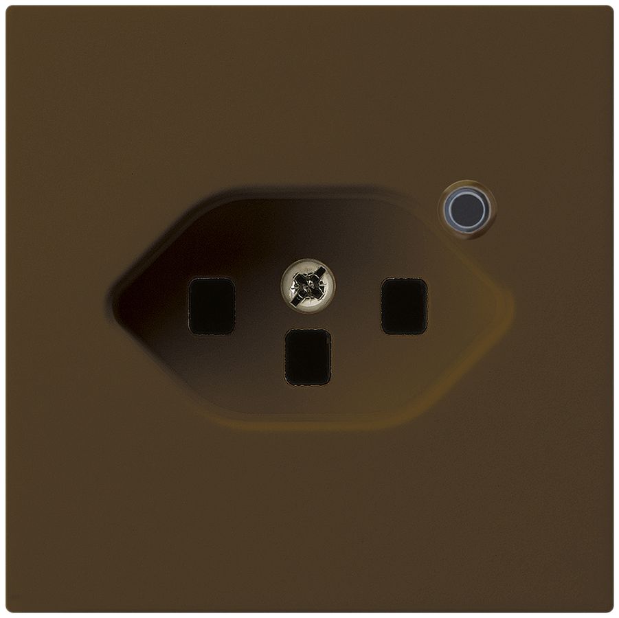 Steckdose Hager kallysto 1×T23 beleuchtet A braun