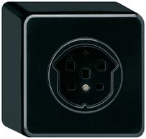 AP-Steckdose basico T25 schwarz Schraubklemmen