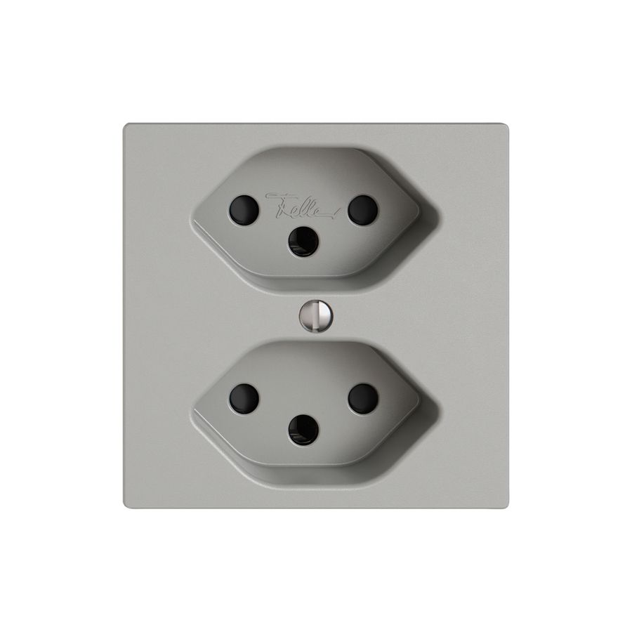 Steckdose EDIZIO.liv SNAPFIX® 2×T13 mit Shutter hgu