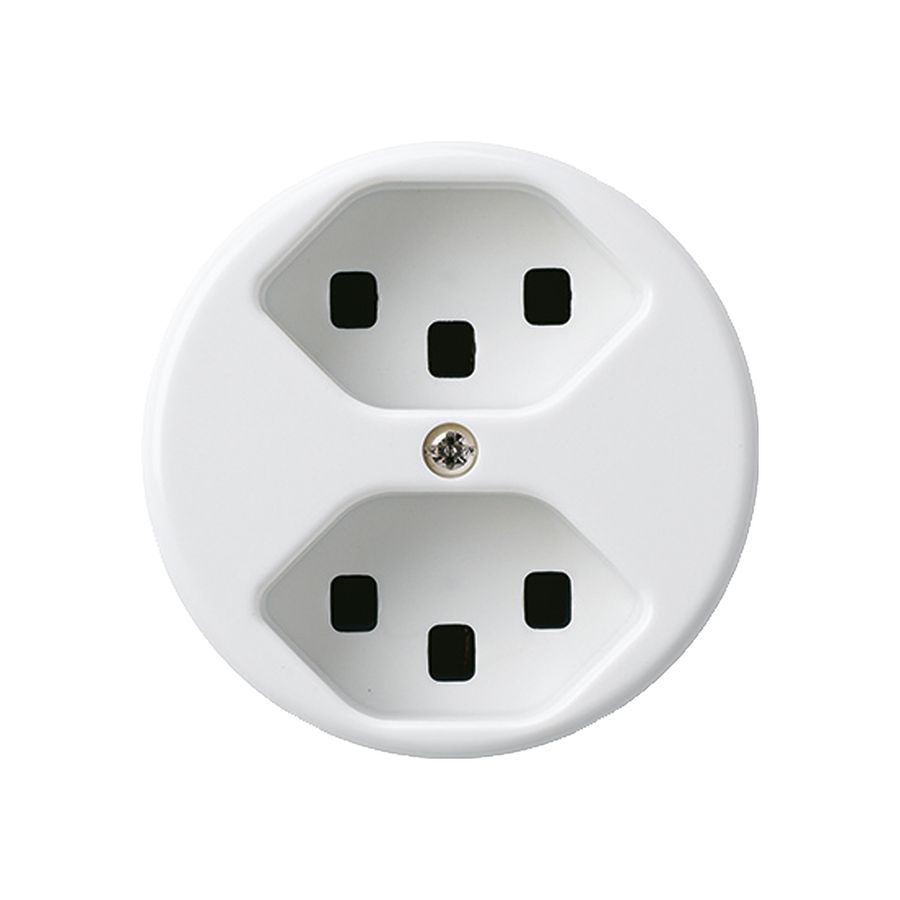 Einsatz zu Steckdose basico 2×Typ 23 weiss mit Steckklemmen