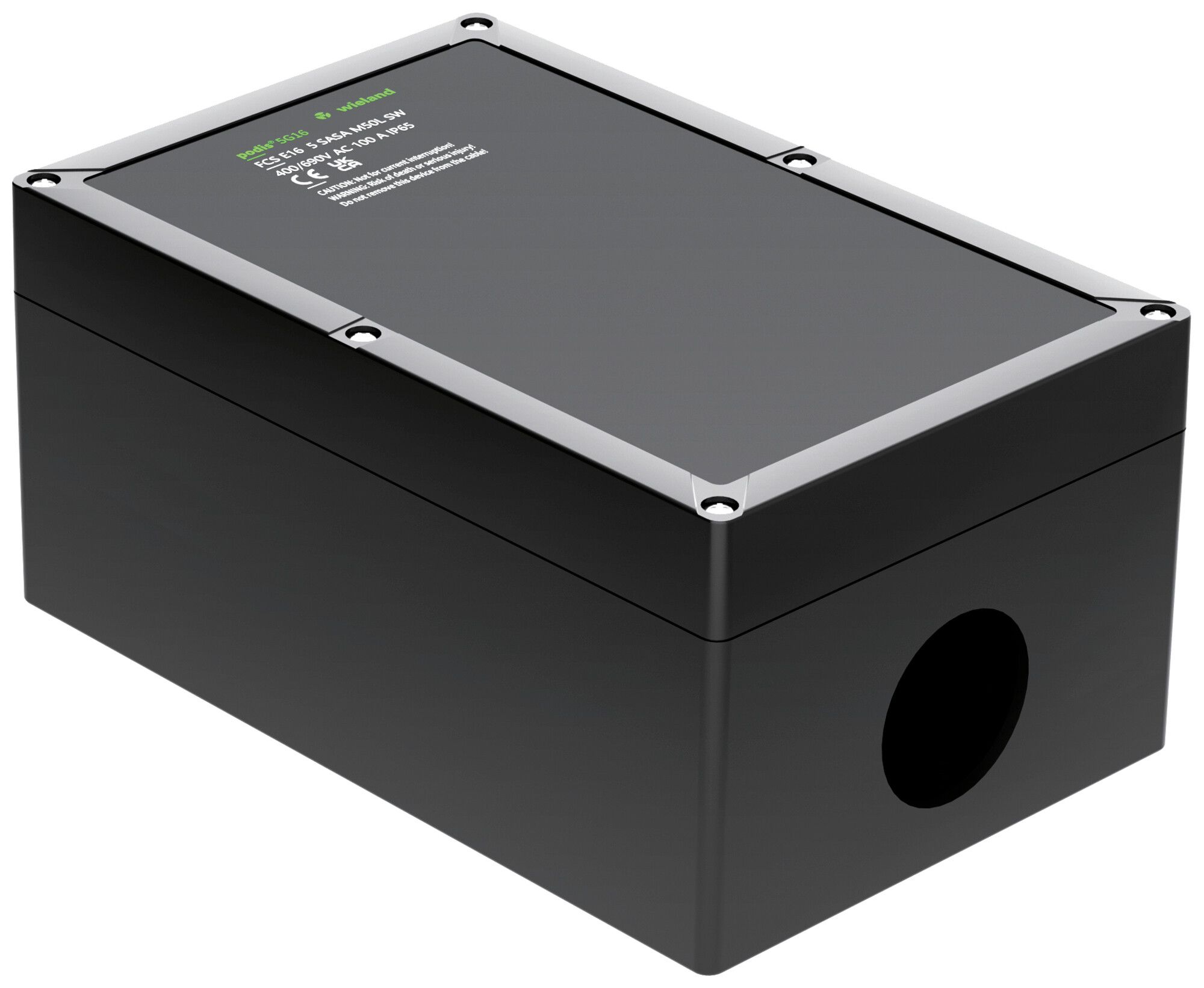 Alloggio morsetti Wieland Electric 252×162×120mm nero mat.sint. IP65 5×50mm²