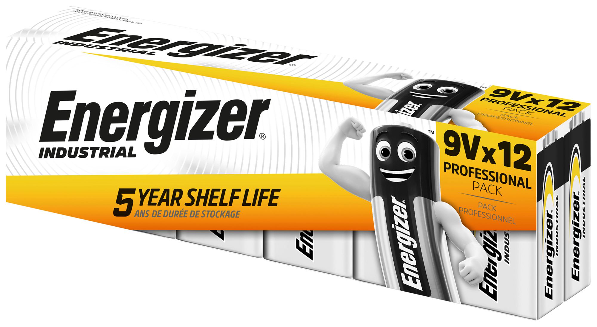 Pila alcalina Energizer Industrial 6LR61 9V, blister a 12 pezzi