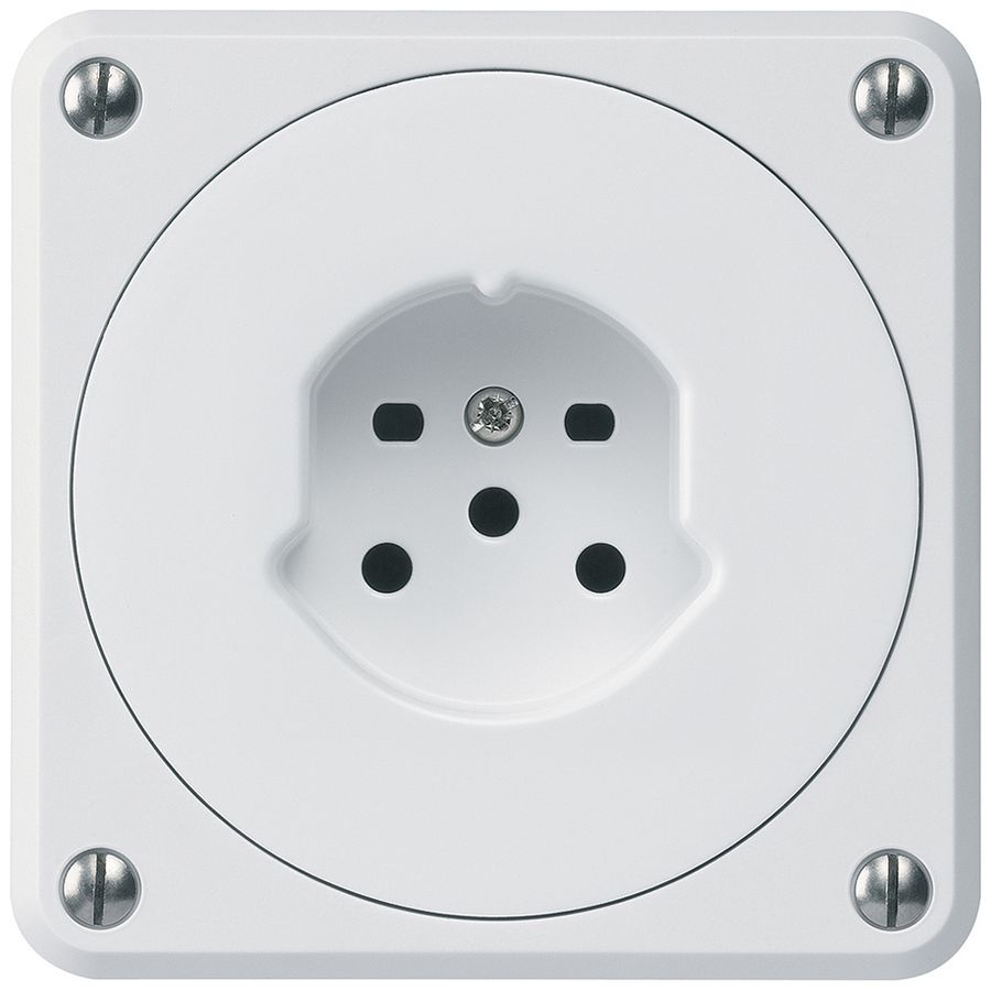 UP-Steckdose robusto Typ 15 weiss ohne Klappdeckel für Kombination