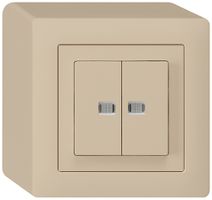 AP-Leuchtdruckschalter kallysto 1/3+3/1 mit 2 Linsen beige