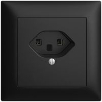 UP-Steckdose EDIZIOdue T23 16A schwarz, Schraubklemmen