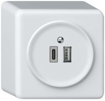 AP-USB-Ladesteckdose origin 1×USB-A 1×USB-C 3000mA 5V weiss