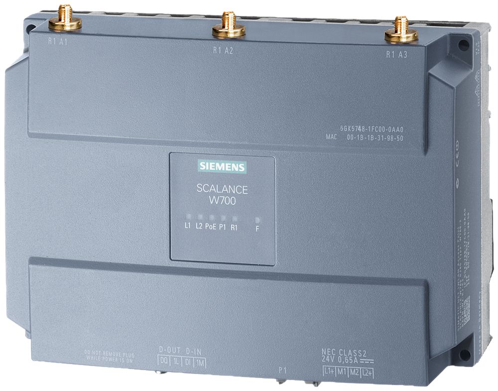 Client IWLAN Siemens SCALANCE W748-1 RJ45 2.4/5GHz 3×R-SMA 1×450Mbit/s
