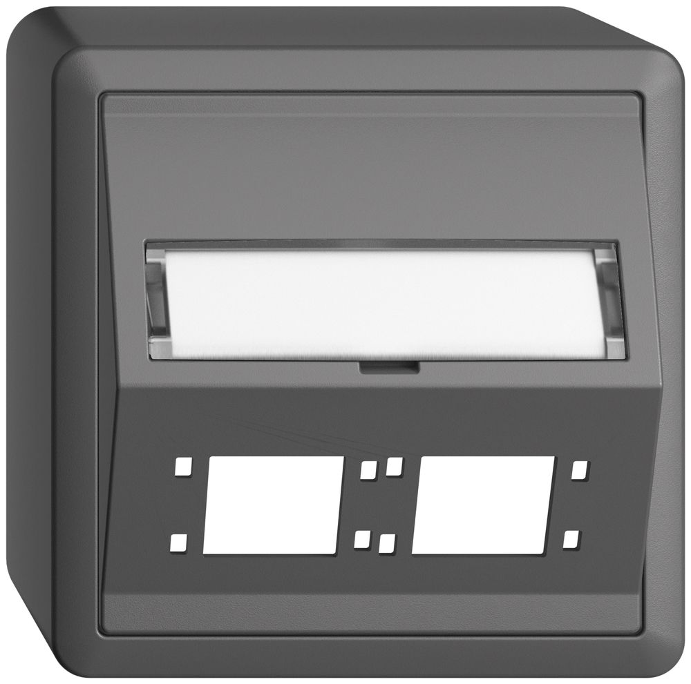 Kit montage AP EDIZIOdue FX sortie oblique 2×R&M cat.6A/LC spécial, grf