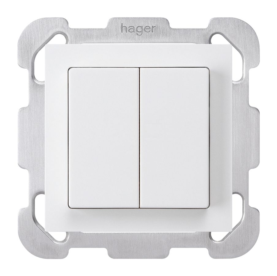 UP-Schalter kallysto 1/3+3/1P weiss mit Befestigungsplatte