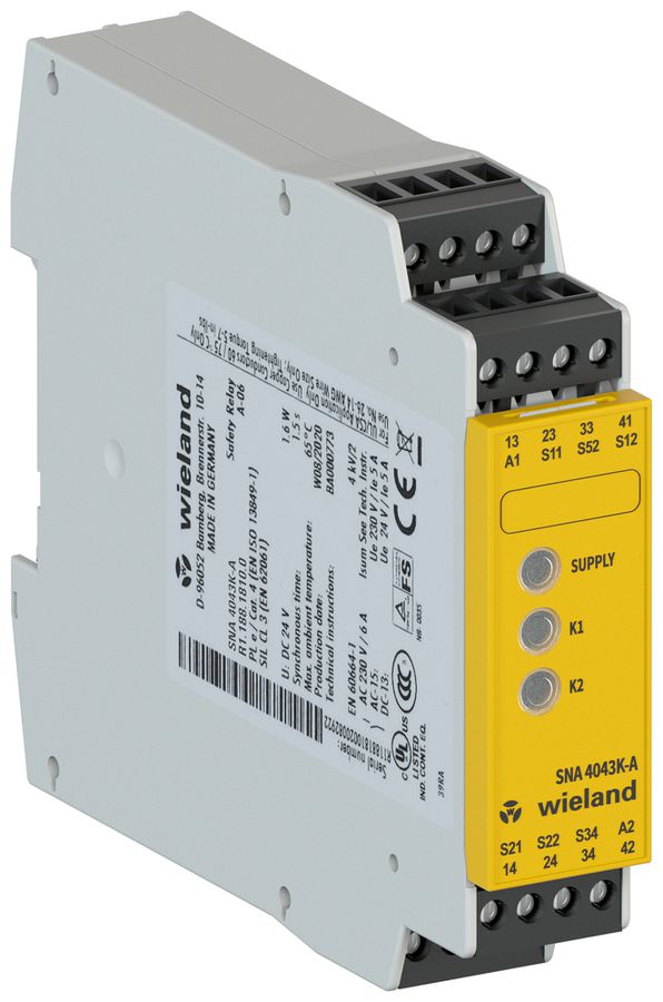 Relais de sécurité AMD Wieland Electric SNA4043K-A ARRET D'URGENCE 24VUC