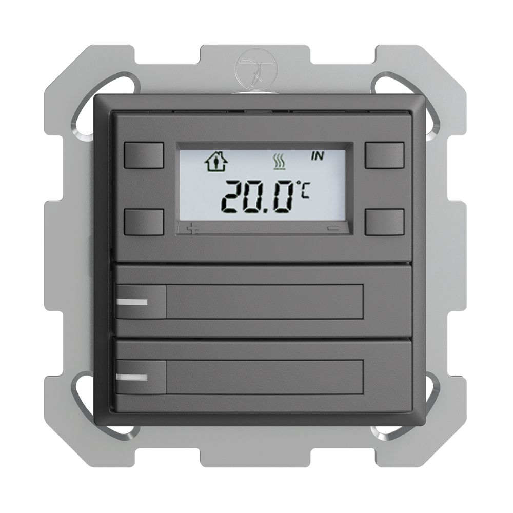 UP-RTH-Taster KNX 2-fach EDIZIOdue FM dunkelgrau, mit Papier+LED RGB