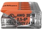 Verbindungsklemme WAGO 221 5×0.5…6mm² Hebel 32A 450V orange transparent