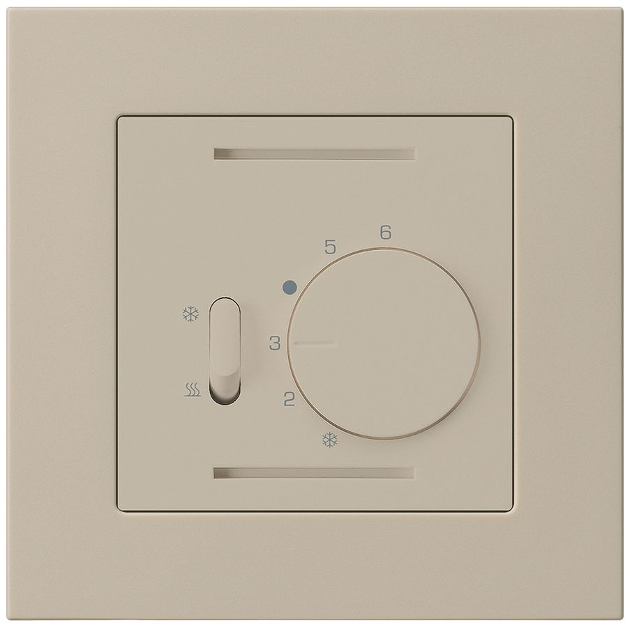 UP-Thermostat Hager kallysto.pro, mit Schalter Heizen/Kühlen, beige