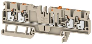 Borne de test sectionnable Weidmüller ADT PUSH IN 2.5mm² 4 connex.TS35 beige