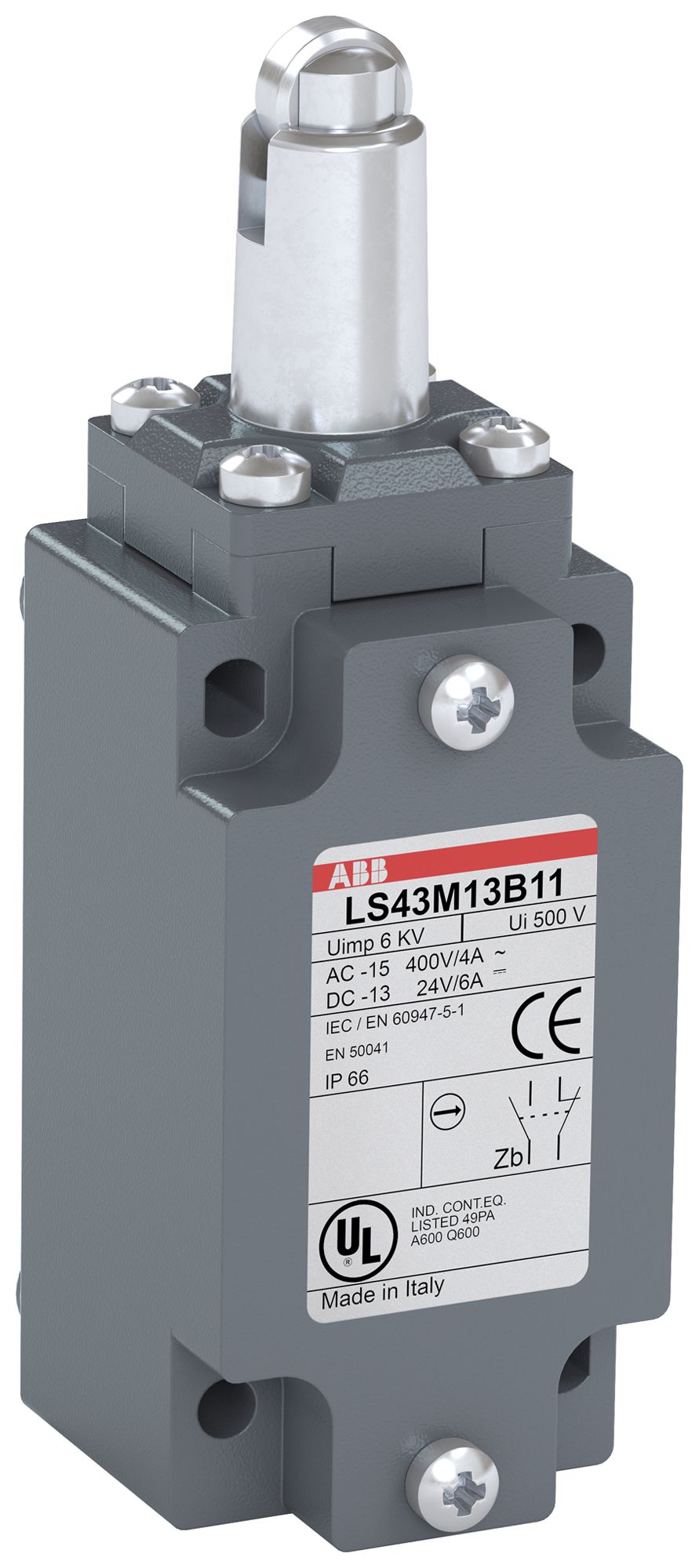 Interrupteur de position ABB LS4 boulon de pression à galet acier fin Zamak M20