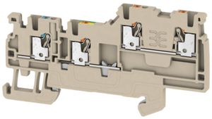 Sensor-/Aktor-Reihenklemme Weidmüller AIO21 SO+PE PUSH IN 1.5mm² beige