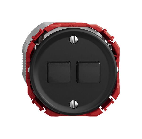 Interruttore a pulsante STANDARDdue Wiser SNAPFIX® c.staz.secondaria 2T 2A nero