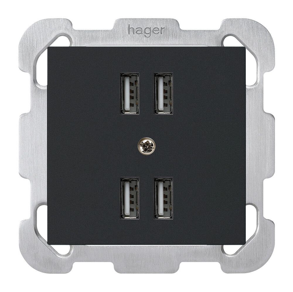 Presa INC 4×USB kallysto B 2400mA nero