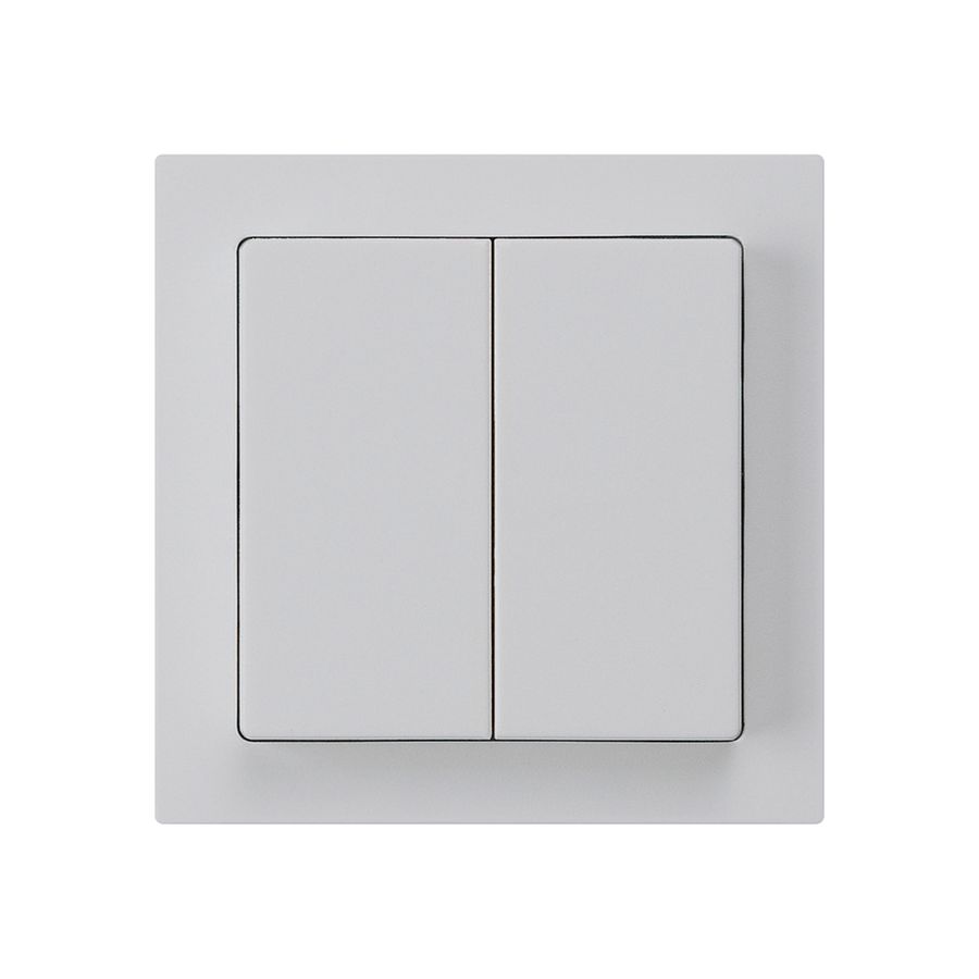Frontset kallysto 60×60 hellgrau für Schalter mit Druckknopf 2-fach
