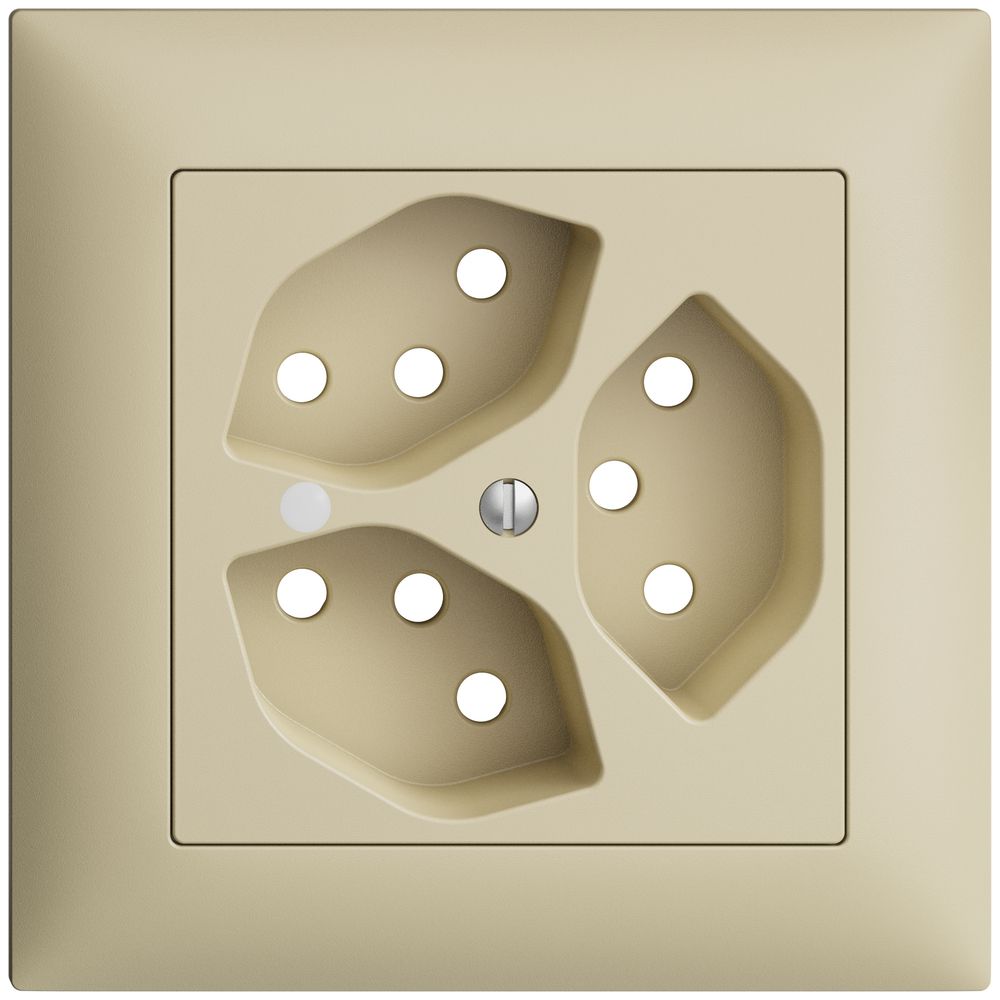 UP-Frontset EDIZIOdue vanille 88×88mm 3×T13 mit Linse