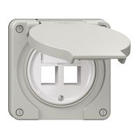 Kit di montaggio Feller Keystone N.CO, per uscita diritta, doppio, grigio chiaro