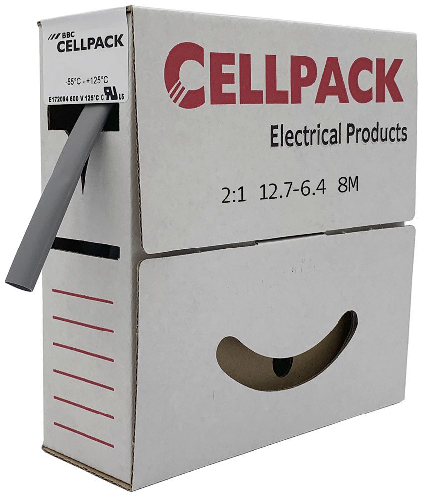 Schrumpfschlauch SB 2:1 25.4…12.7mm Box zu 4m grau