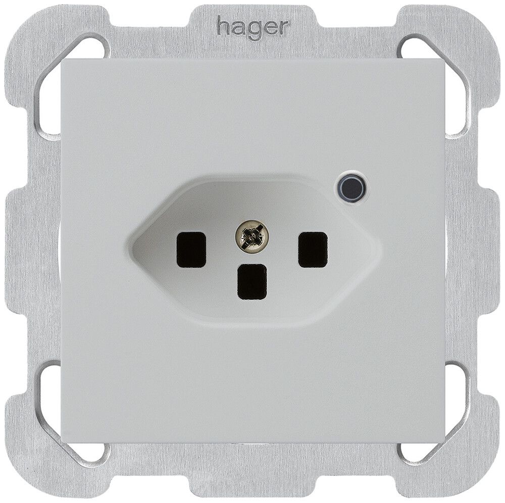 UP-Steckdose Hager kallysto 1×T23 beleuchtet B lichtgrau