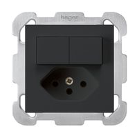 UP-Kombination 1/3+3/1P+T13 schwarz kallysto mit Befestigungsplatte