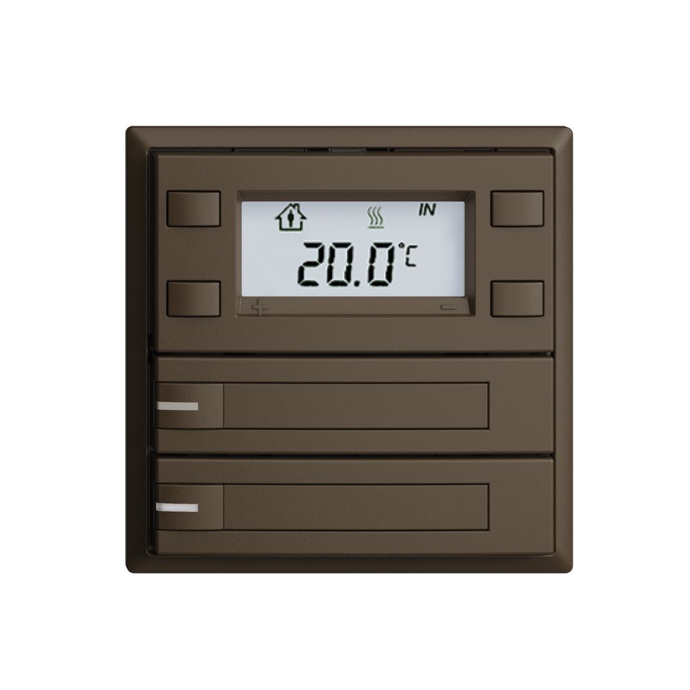 Poussoir RTH ENC KNX 2× EDIZIOdue F coffee, avec pap.+LED RGB