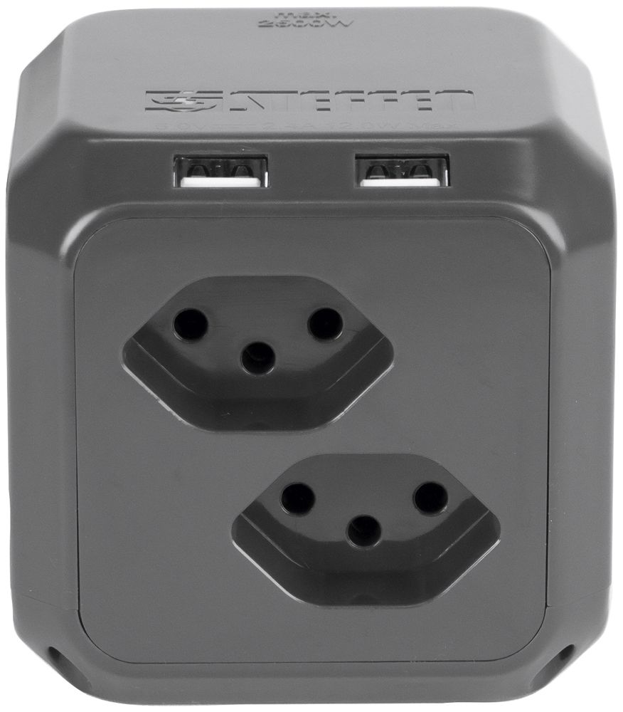Prise multiple Steffen CUBE 8×T13 2×USB-C 1.5m anthracite