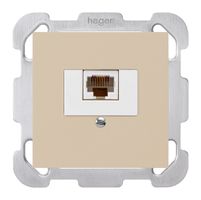 Einsatz zu Anschlussdose kallysto 1×RJ45u beige mit Befestigungsplatte