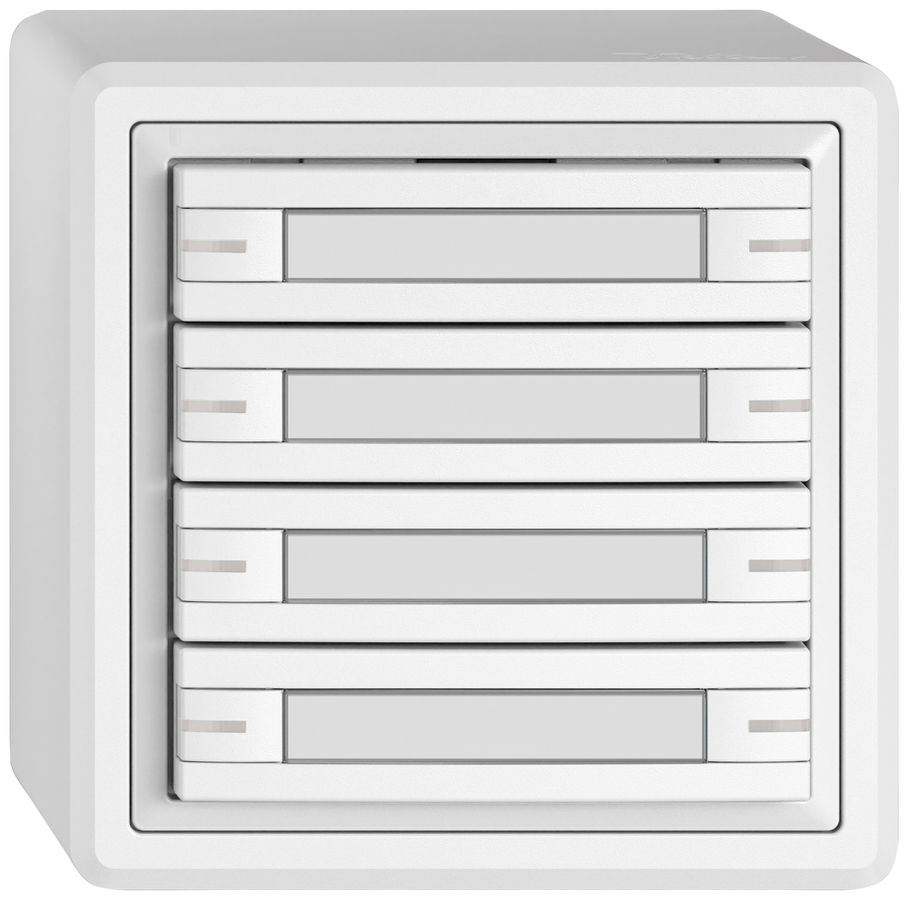 Poussoir KNX RGB AP EDIZIO.liv SNAPFIX® capteur temp.RGB-LED étiqu.8×com.1T bc