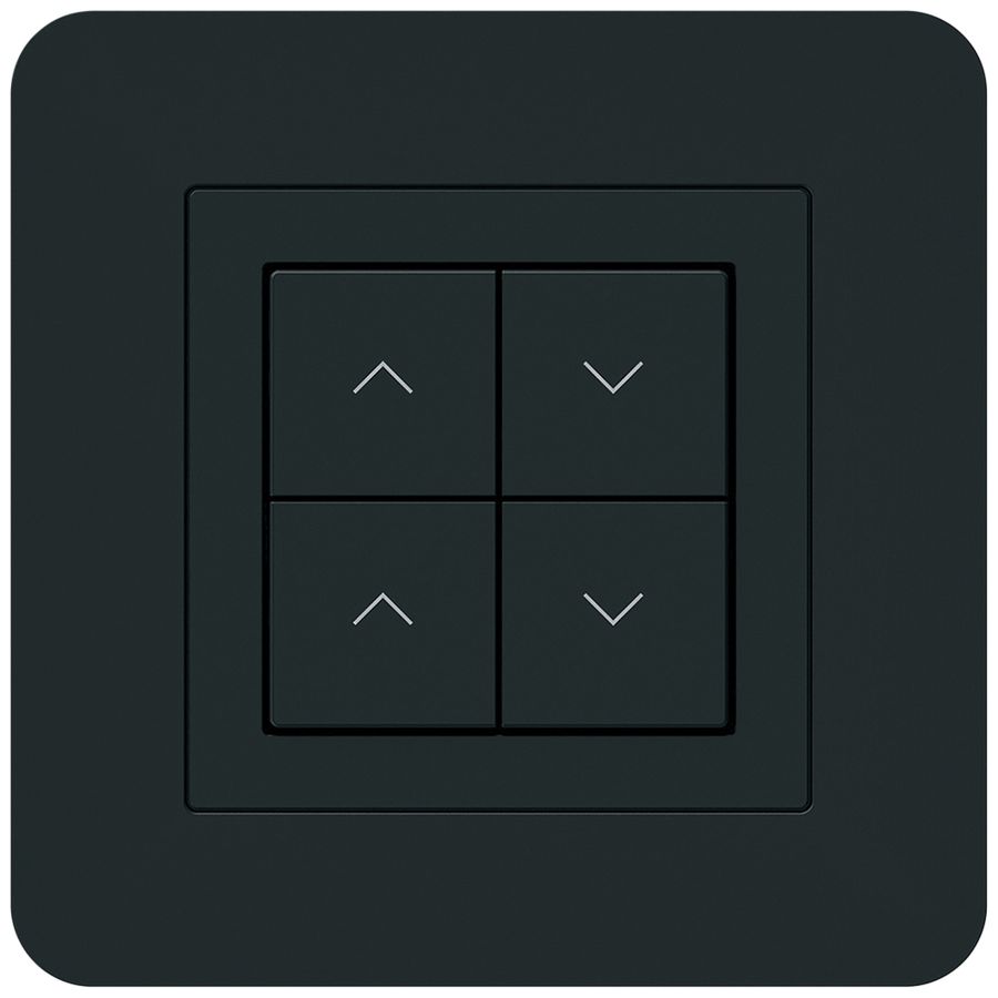 UP-KNX-Storentaster Hager BA kallysto.trend C 4-fach 94×94mm schwarz