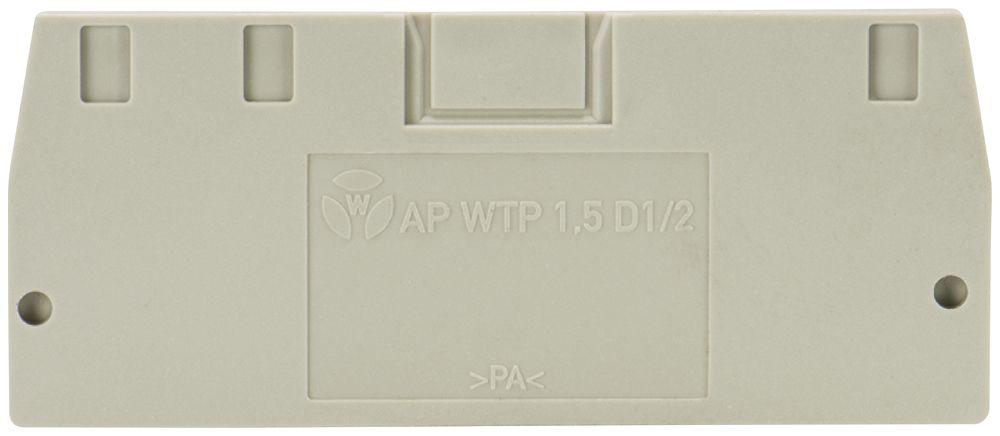 Paroi de fermeture Wieland AP, p.bornes de jonction WTP 1.5 D1/2…, 55.2mm gris