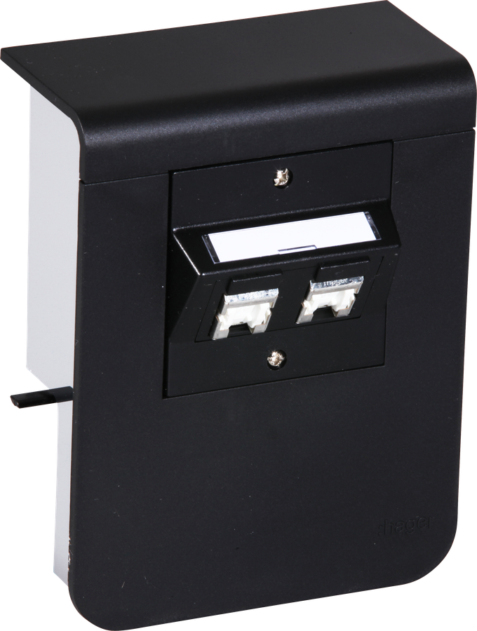 Support d'appareil Hager pour SL20080 noir, 2×cat.6